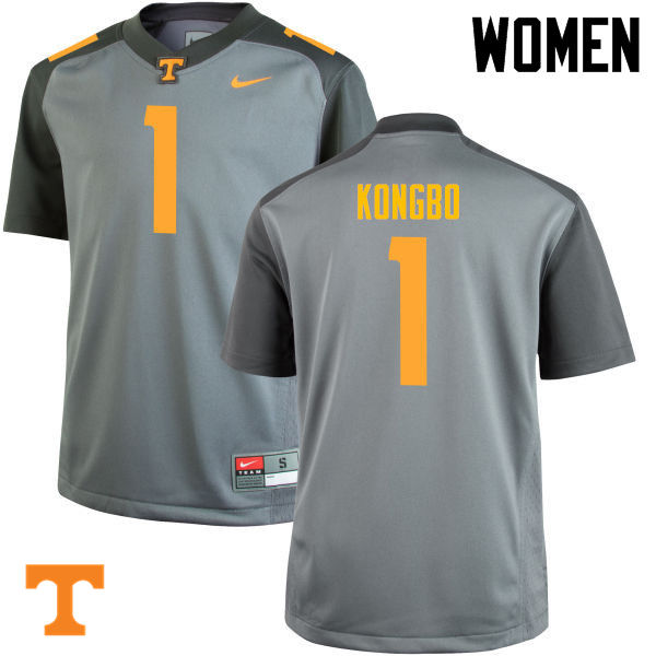 Women #1 Jonathan Kongbo Tennessee Volunteers College Football Jerseys-Gray